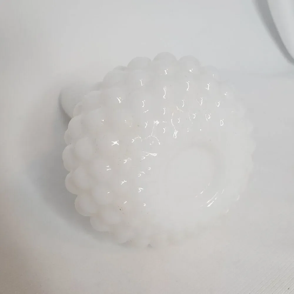 White Milk Glass Hobnail Vase